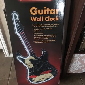 Neon Lighted Guitar Wall Clock